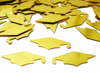 Gold Graduation Cap Confetti